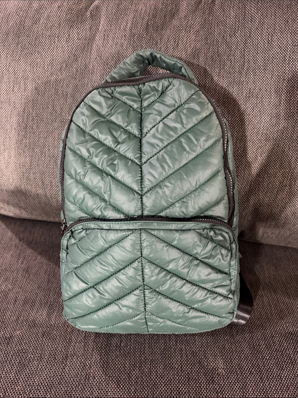 Quilted Puffer Mini Backpack - Green